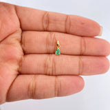 Dije Lagrima Esmeralda 0.3gr / 1/2 in / Oro Amarillo 18K %