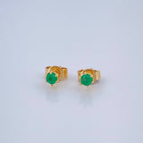 Topos Chaton Esmeralda 0.95gr / 2.9mm Oro Amarillo 18K %