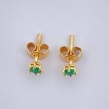 Topos Chaton Esmeralda 0.9gr / 2.6mm Oro Amarillo 18K %