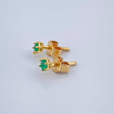 Topos Chaton Esmeralda 0.9gr / 2.6mm Oro Amarillo 18K %