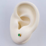Topos Chaton Esmeralda 0.9gr / 2.6mm Oro Amarillo 18K %