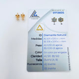 Topos Chaton Diamante 0.9gr / 3.15mm Oro Amarillo 18K %