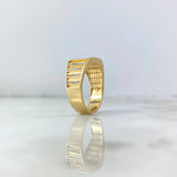 Ring Lines 10gr / T10 3/4 / Rectangle White Zircons Yellow Gold