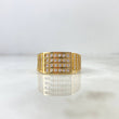 Ring Lines 10gr / T10 3/4 / Rectangle White Zircons Yellow Gold