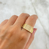 Ring Lines 10gr / T10 3/4 / Rectangle White Zircons Yellow Gold