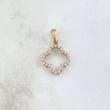 Pendant Flower Silhouette 1.4gr / 2.2cm / White Zircons 18K Rose Gold