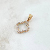 Pendant Flower Silhouette 1.4gr / 2.2cm / White Zircons 18K Rose Gold