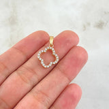 Pendant Flower Silhouette 1.4gr / 2.2cm / White Zircons 18K Rose Gold