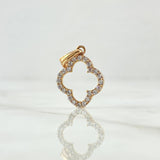 Pendant Flower Silhouette 1.4gr / 2.2cm / White Zircons 18K Rose Gold