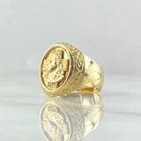 Christ Face Ring 6.15gr / T10 1/4 / Oval Seal 18K Yellow Gold