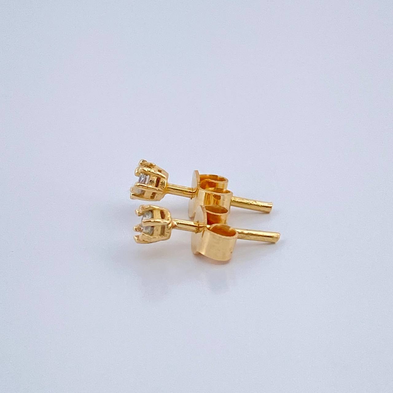 Topos Chaton Diamante 0.9gr / 3.15mm Oro Amarillo 18K %