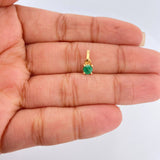 Dije Circular Esmeralda 0.5gr / 1/2 in / Oro Amarillo 18K %