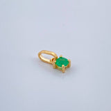 Dije Circular Esmeralda 0.45gr / 1/2 in / Oro Amarillo 18K %