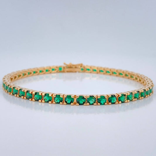 Pulso Tenis 16.3gr / 7 3/4 in / 4mm Oro Amarillo 18K %
