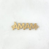 Charm Mom 2.05gr / 3.3cm / White Zircons Yellow Gold