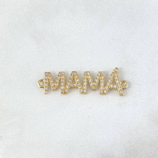 Charm Mom 2.05gr / 3.3cm / White Zircons Yellow Gold