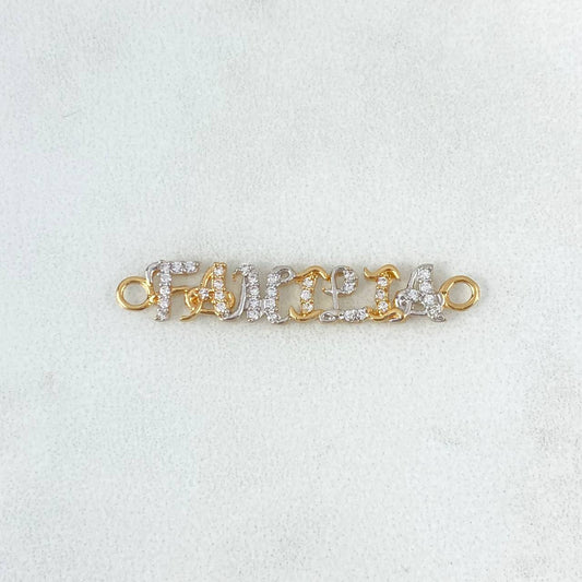 Charm Family 1.3gr / 3.5cm / White Zircons Two-tone Yellow White Gold