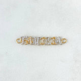 Charm Family 1.3gr / 3.5cm / White Zircons Two-tone Yellow White Gold