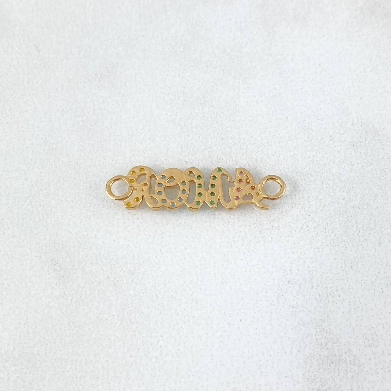 Charm Love 0.9gr / 2.3cm / Lilac-Green-Light Blue-Yellow Zircons Yellow Gold