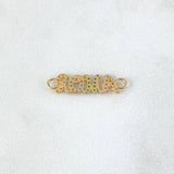 Charm Love 0.9gr / 2.3cm / Lilac-Green-Light Blue-Yellow Zircons Yellow Gold