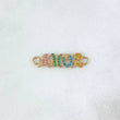 Charm Love 0.9gr / 2.3cm / Lilac-Green-Light Blue-Yellow Zircons Yellow Gold