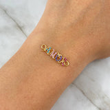Charm Amor 0.9gr / 2.3cm / Sky Blue-Lilac-Purple-Fuchsia Zircons Yellow Gold