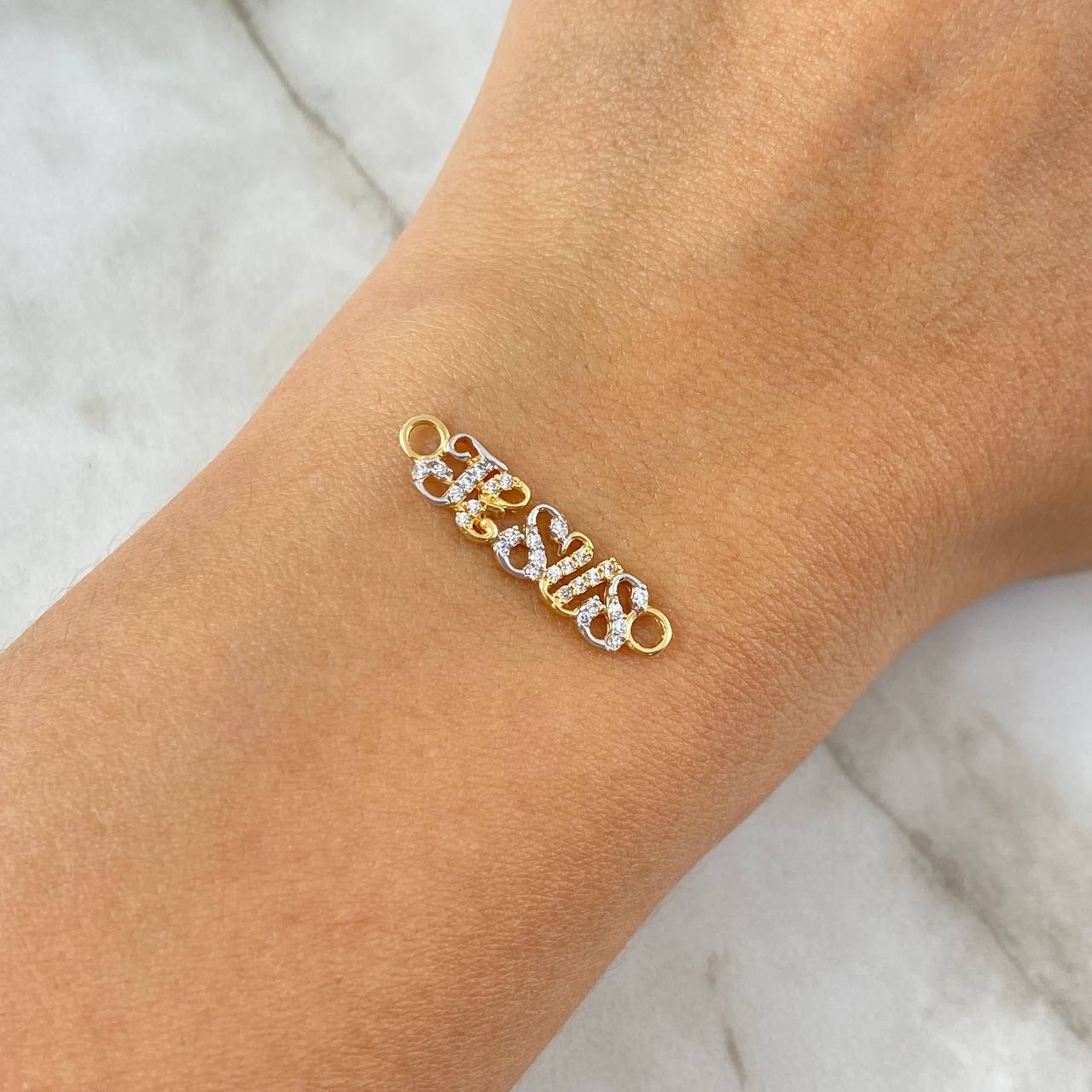 Charm Jesus 0.95gr / 2.4cm / White Zirconia Two Yellow and White Golds