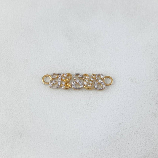 Charm Jesus 0.95gr / 2.4cm / White Zirconia Two Yellow and White Golds