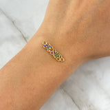 Charm Jesus 0.95gr / 2.4cm / Purple-Blue Sky Blue-Lilac-Green-Yellow Zircons Yellow Gold