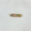 Charm Jesus 0.95gr / 2.4cm / Purple-Blue Sky Blue-Lilac-Green-Yellow Zircons Yellow Gold