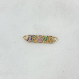 Charm Jesus 0.95gr / 2.4cm / Purple-Blue Sky Blue-Lilac-Green-Yellow Zircons Yellow Gold