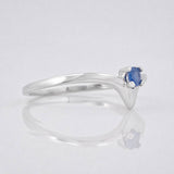 Anillo Solitario Zafiro 10pts 1g / T6 Plata 925