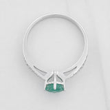 Anillo Rombo Esmeralda 32pts 1.85g / T8 Plata 925