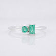 Anillo Figuras Esmeraldas 27pts 0.85g / T6 1/2 Plata 925
