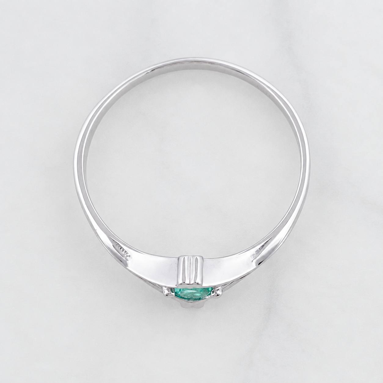 Anillo Rombo Esmeralda 12pts 1.25g / T6 3/4 Plata 925