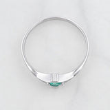 Anillo Rombo Esmeralda 12pts 1.25g / T6 3/4 Plata 925