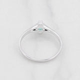 Anillo Rombo Esmeralda 12pts 1.25g / T6 3/4 Plata 925