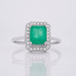 Anillo Cuadrado Esmeralda 90pts 1.75g / T7 Plata 925