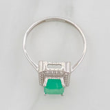 Anillo Cuadrado Esmeralda 90pts 1.75g / T7 Plata 925