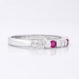 Anillo Piedras Rubíes 10pts 1.4g / T6 1/2 Plata 925