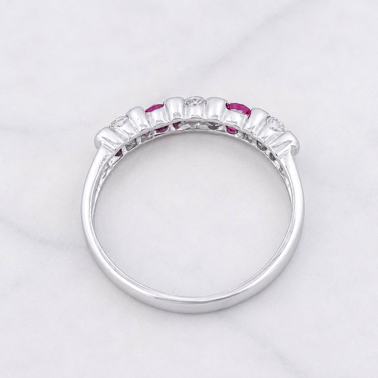 Anillo Piedras Rubíes 10pts 1.4g / T6 1/2 Plata 925