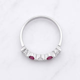 Anillo Piedras Rubíes 10pts 1.4g / T6 1/2 Plata 925