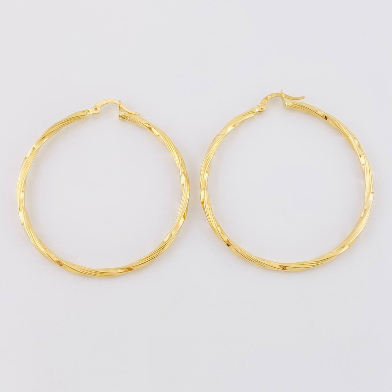 Hoop Earrings Spiral 3.15g / 2 in 18K Yellow Gold