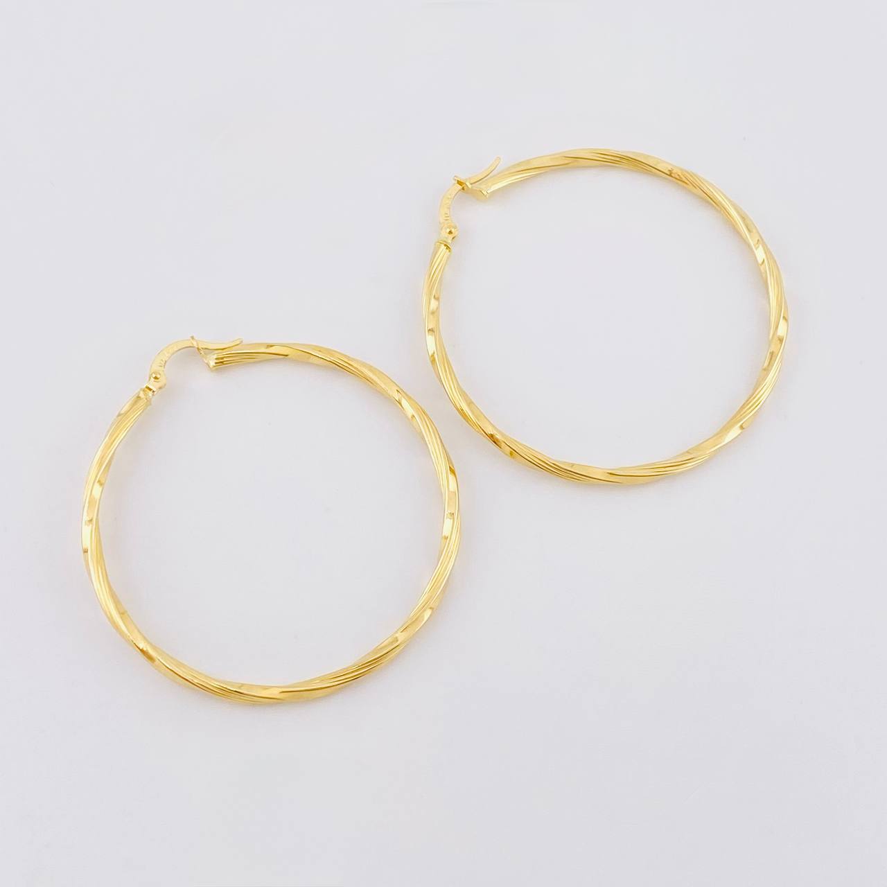 Hoop Earrings Spiral 3.15g / 2 in 18K Yellow Gold