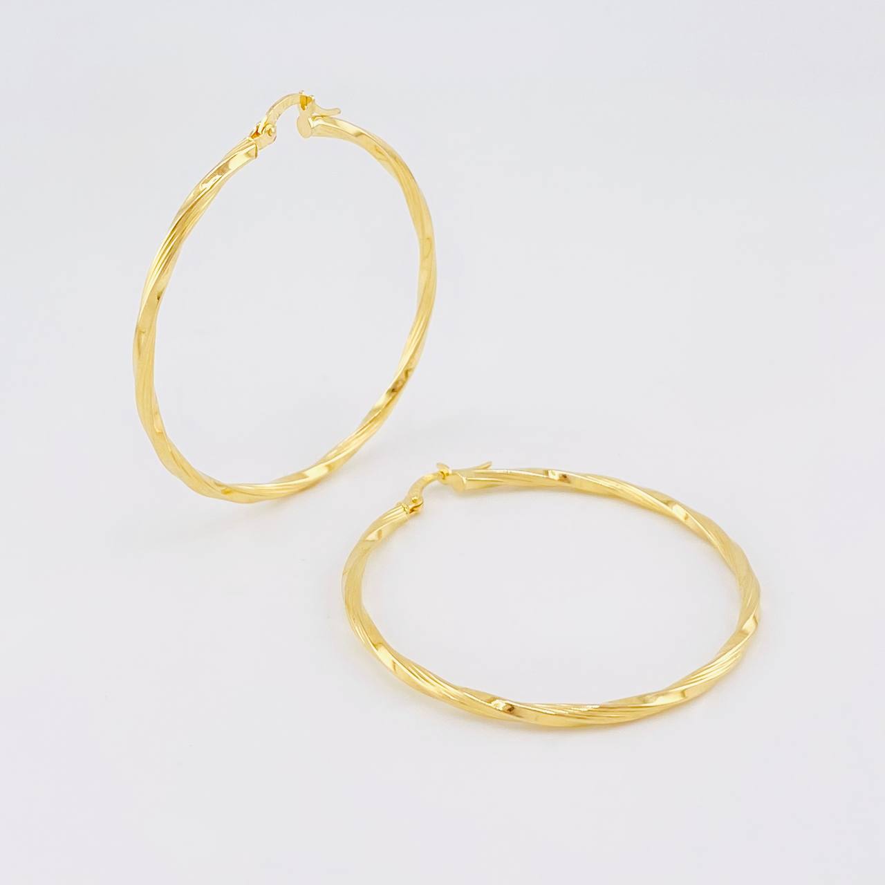 Hoop Earrings Spiral 3.15g / 2 in 18K Yellow Gold