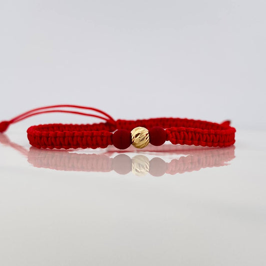 Pulsera Tejida Roja 5Mm / 1Und 18K