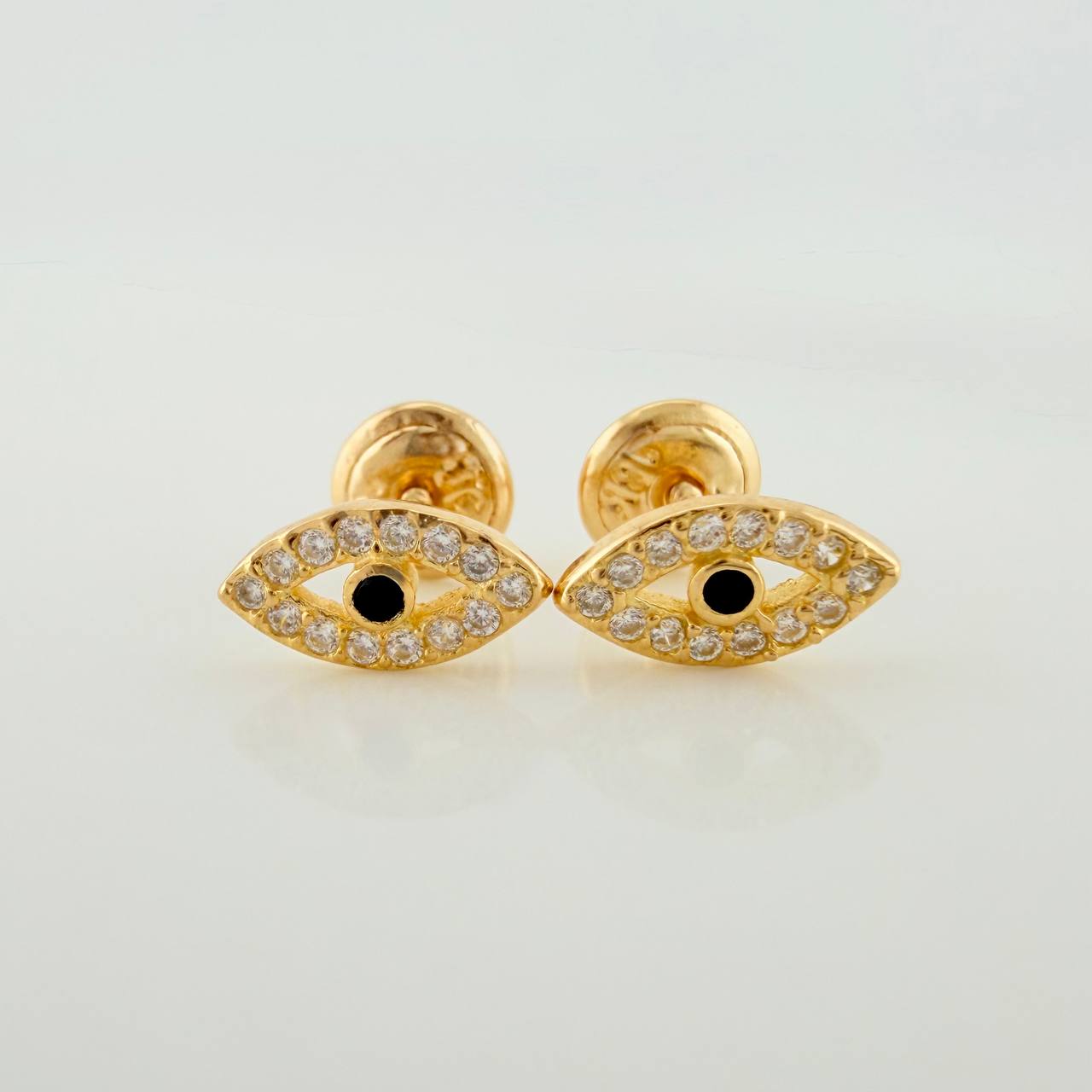 Mystic Eye Stud Earrings 1gr / 6.7mm Yellow Gold 18K &