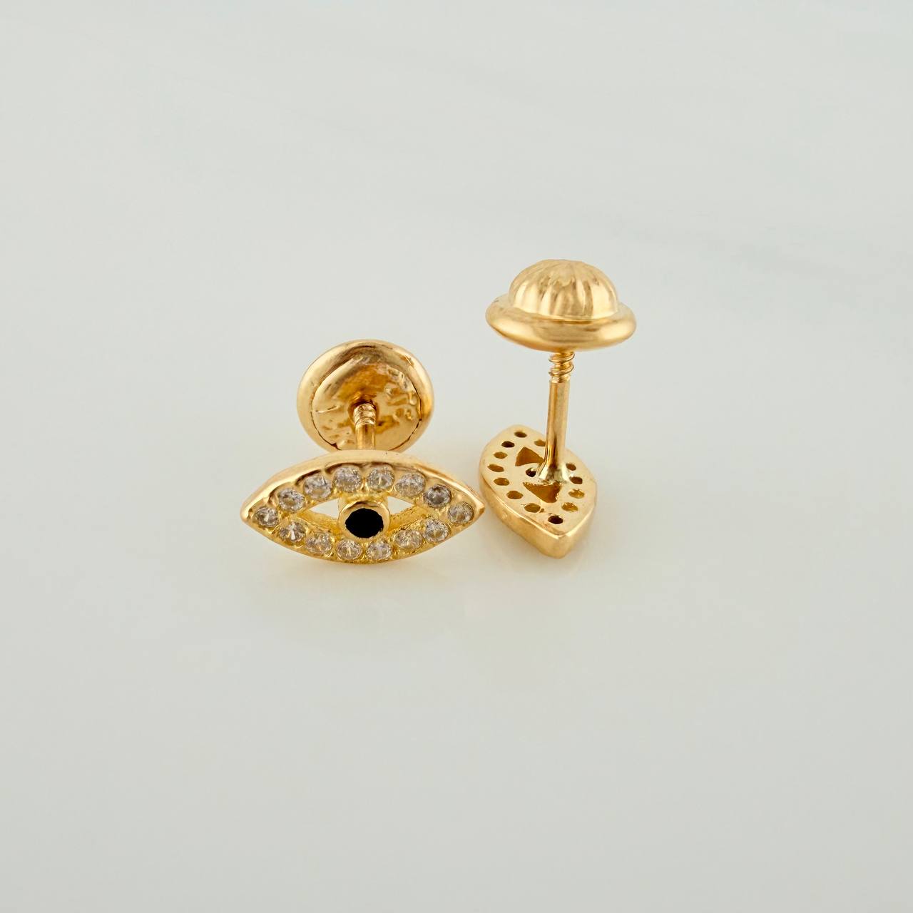 Mystic Eye Stud Earrings 1gr / 6.7mm Yellow Gold 18K &
