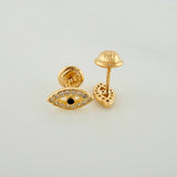 Mystic Eye Stud Earrings 1gr / 6.7mm Yellow Gold 18K &