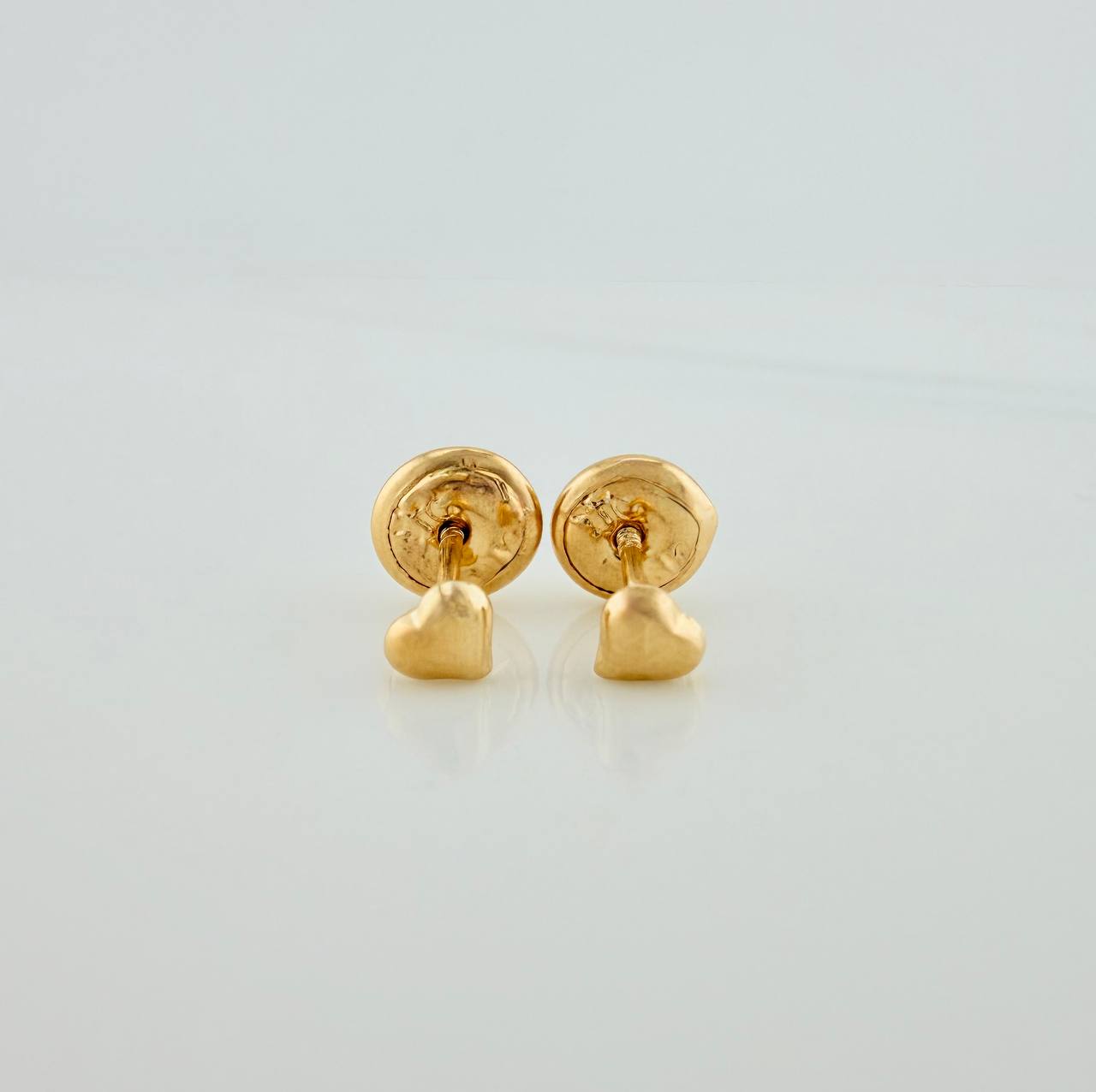 Heart Stud Earrings 0.4gr / Yellow Gold 18K &